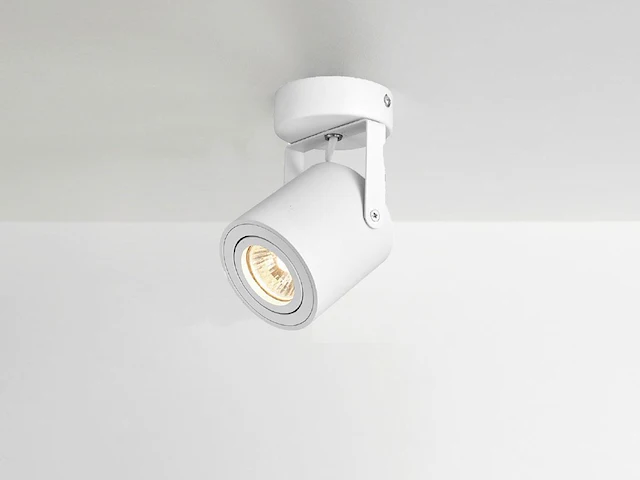 4 x gu10 opbouwspot armatuur cilinder zand wit draaibaar - afbeelding 3 van  4