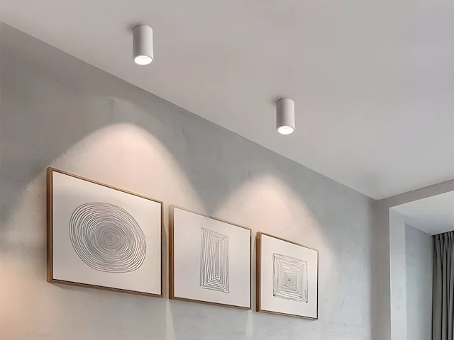 4 x gu10 opbouwspot armatuur cilinder zand wit - afbeelding 2 van  4