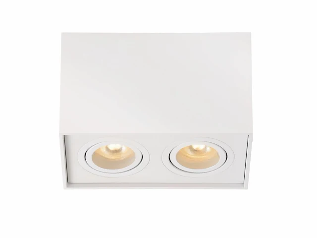 4 x gu10 opbouwspot armatuur dual fittingen wit kantelbaar - afbeelding 2 van  6