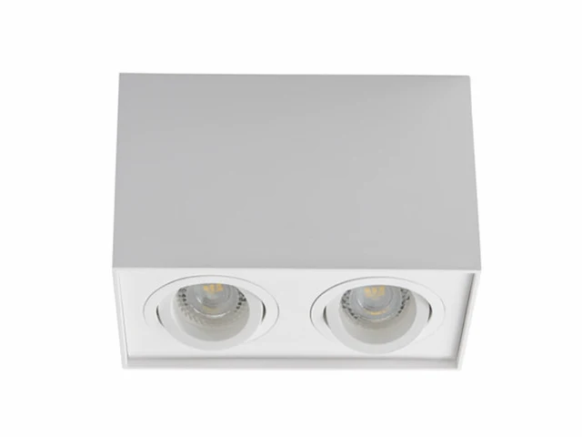 4 x gu10 opbouwspot armatuur dual fittingen wit kantelbaar - afbeelding 3 van  6