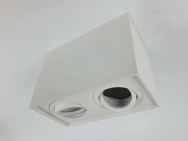 4 x gu10 opbouwspot armatuur dual fittingen wit kantelbaar - afbeelding 4 van  6