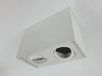 4 x gu10 opbouwspot armatuur dual fittingen wit kantelbaar - afbeelding 4 van  6