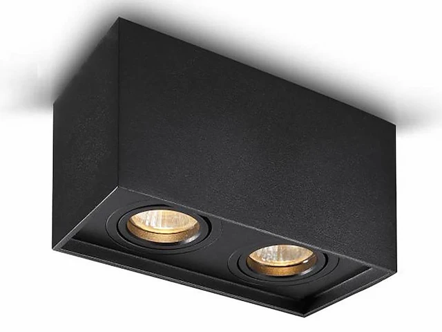 4 x gu10 opbouwspot armatuur dual fittingen zwart kantelbaar - afbeelding 1 van  7