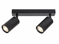 4 x gu10 opbouwspot armatuur dubbel cilinder zand zwart draaibaar - afbeelding 2 van  4