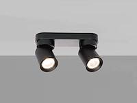 4 x gu10 opbouwspot armatuur dubbel cilinder zand zwart draaibaar - afbeelding 4 van  6