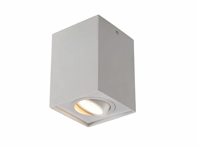 4 x gu10 opbouwspot armatuur rechthoekig wit kantelbaar 12,5cm - afbeelding 1 van  6