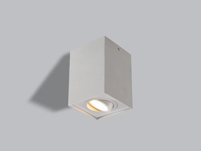 4 x gu10 opbouwspot armatuur rechthoekig wit kantelbaar 12,5cm - afbeelding 2 van  6