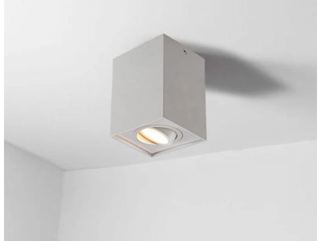 4 x gu10 opbouwspot armatuur rechthoekig wit kantelbaar 12,5cm - afbeelding 3 van  6