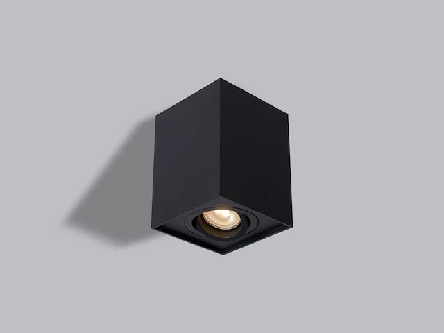 4 x gu10 opbouwspot armatuur rechthoekig zwart kantelbaar 12,5cm - afbeelding 2 van  5