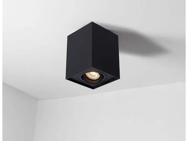 4 x gu10 opbouwspot armatuur rechthoekig zwart kantelbaar 12,5cm - afbeelding 3 van  5