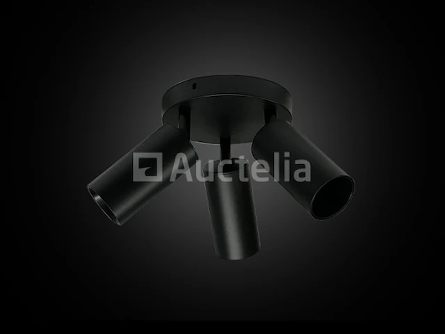 4 x gu10 ronde oppervlakte armatuur – 3 verstelbare spots – zwart – aluminium – ø150 mm – ip20 - afbeelding 1 van  5