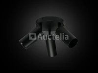 4 x gu10 ronde oppervlakte armatuur – 3 verstelbare spots – zwart – aluminium – ø150 mm – ip20 - afbeelding 1 van  5