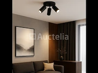4 x gu10 ronde oppervlakte armatuur – 3 verstelbare spots – zwart – aluminium – ø150 mm – ip20 - afbeelding 2 van  5