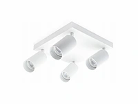 4 x gu10 vierkant opbouwspot armatuur 4 cilinders zand wit draaibaar - afbeelding 3 van  4