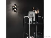 4 x helix design wand lamp zwart/goud - afbeelding 3 van  7