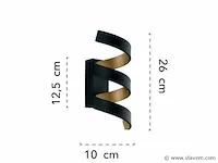 4 x helix design wand lamp zwart/goud - afbeelding 5 van  7