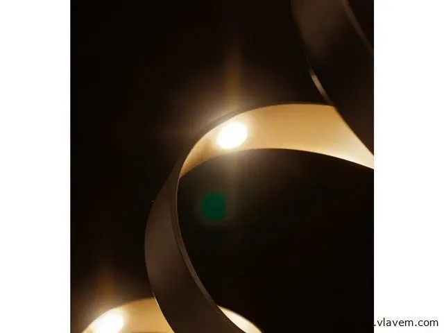 4 x helix design wand lamp zwart/goud - afbeelding 6 van  7