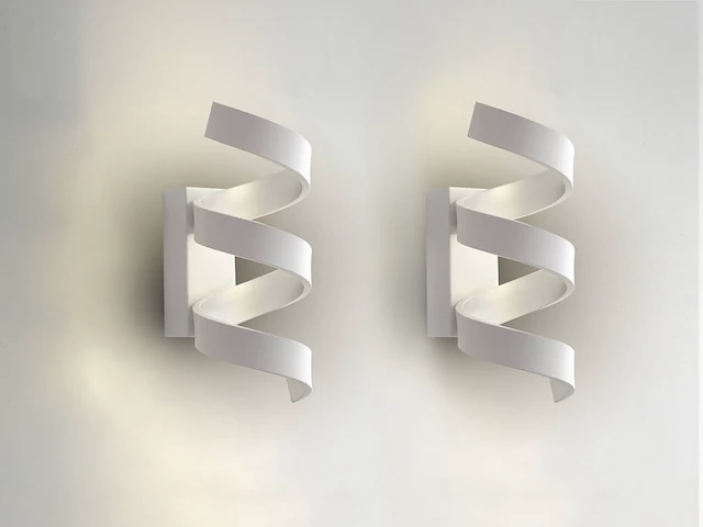 4 x helix design wand lampen wit - afbeelding 1 van  4