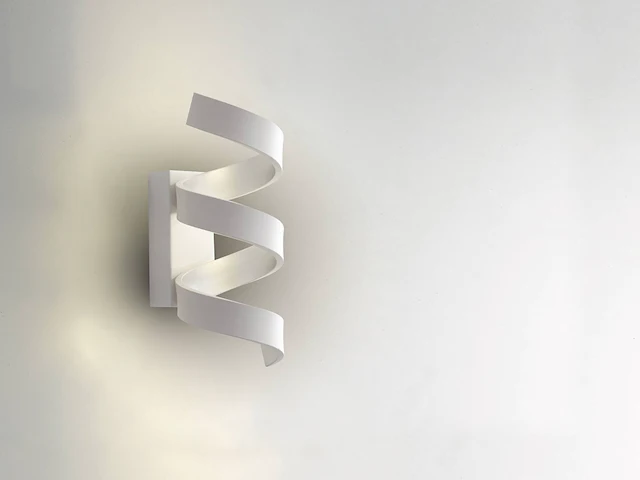 4 x helix design wand lampen wit - afbeelding 3 van  4