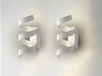 4 x helix design wand lampen wit - afbeelding 4 van  4