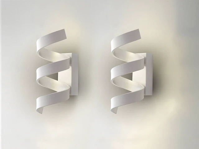 4 x helix design wand lampen wit - afbeelding 4 van  4