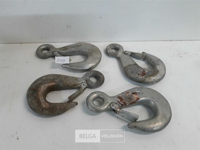 4 x hijshaken verzinkt met klep 1600 kg - afbeelding 1 van  3