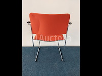 4 x howe 40/4 design vergaderstoel by david rowland (rood) - afbeelding 5 van  7