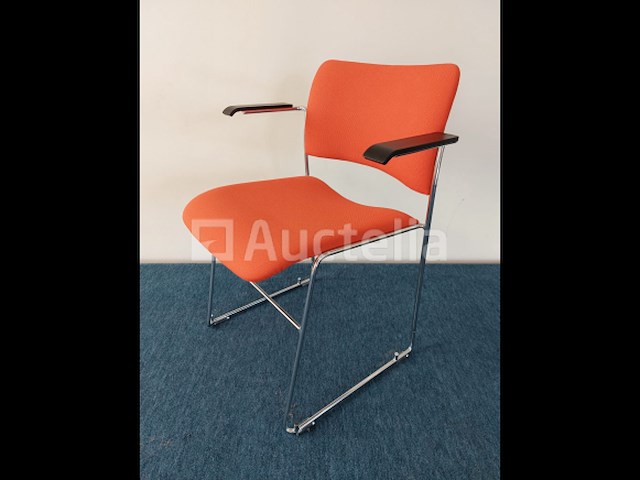 4 x howe 40/4 design vergaderstoel by david rowland (rood) - afbeelding 3 van  7