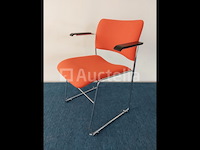 4 x howe 40/4 design vergaderstoel by david rowland (rood) - afbeelding 3 van  7