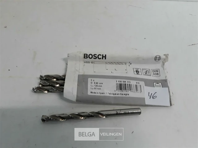 4 x ijzerboor 8,9 mm bosch - afbeelding 1 van  3