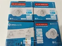 4 x inbouwspot led 7w 560lm warm wit draaibaar kleur wit - afbeelding 3 van  3