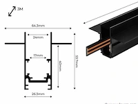 4 x ingebouwde magnetische rail 48v – 3 meter. - afbeelding 5 van  5