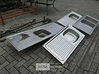 4 x inox wasbak / spoeltafel - afbeelding 1 van  6