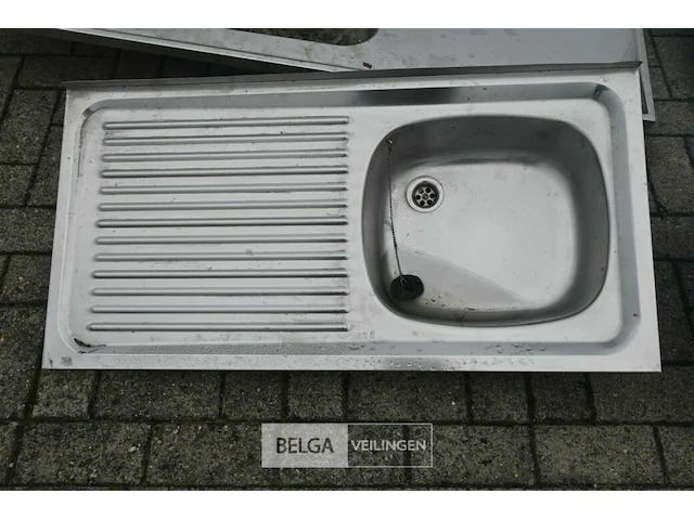 4 x inox wasbak / spoeltafel - afbeelding 2 van  6