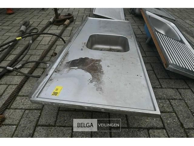 4 x inox wasbak / spoeltafel - afbeelding 3 van  6