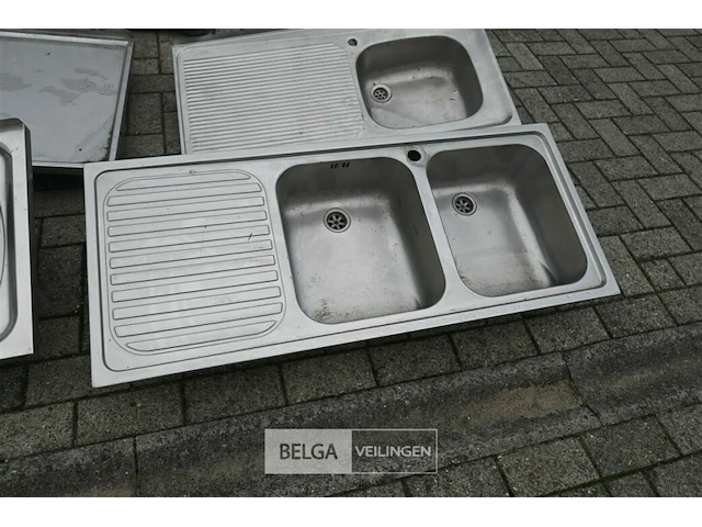 4 x inox wasbak / spoeltafel - afbeelding 4 van  6