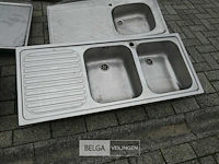 4 x inox wasbak / spoeltafel - afbeelding 4 van  6