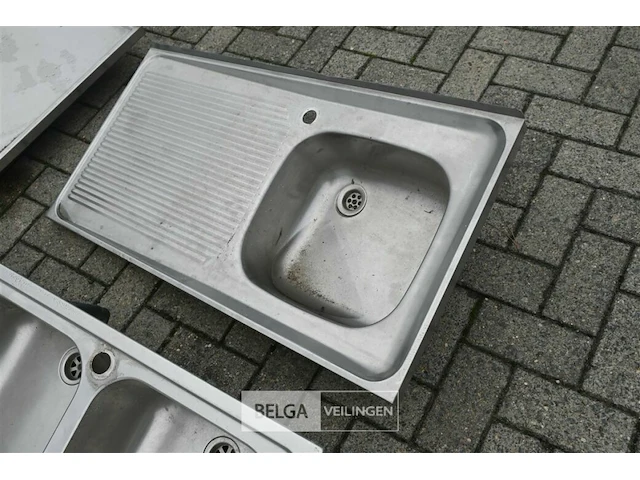 4 x inox wasbak / spoeltafel - afbeelding 5 van  6