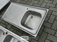 4 x inox wasbak / spoeltafel - afbeelding 5 van  6