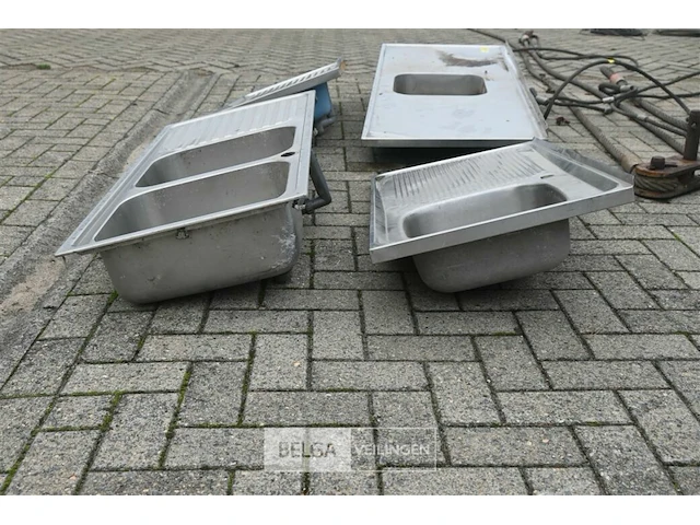 4 x inox wasbak / spoeltafel - afbeelding 6 van  6