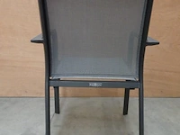 4 x jati-kebon alu stapelstoel malaga charcoal mat - afbeelding 3 van  4