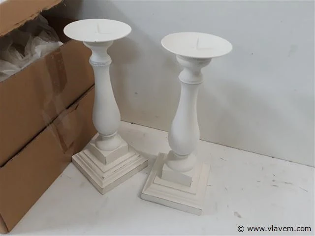 4 x kandelaar hout 25 cm - afbeelding 2 van  2