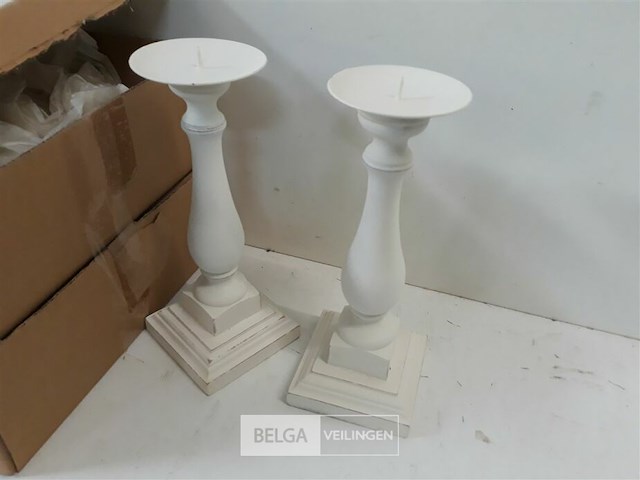 4 x kandelaar hout 25 cm - afbeelding 3 van  3