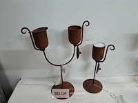 4 x kandelaar metaal voor t-licht 2 assorti - afbeelding 3 van  3