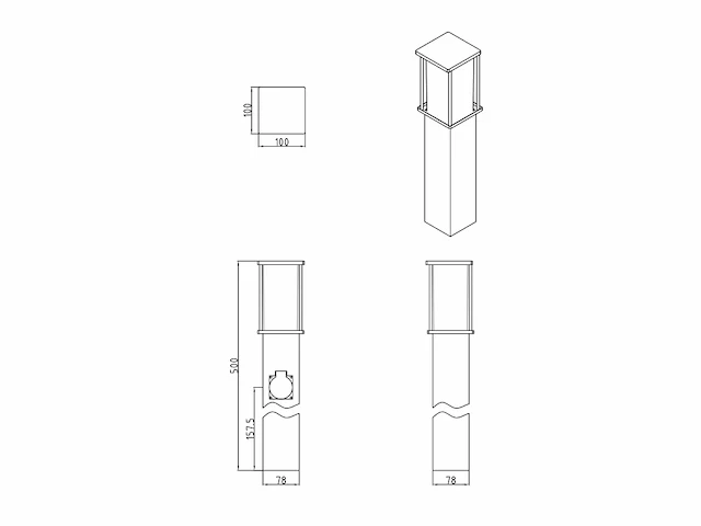 4 x keni 50 buiten lamp dimbaar zwart - afbeelding 3 van  7