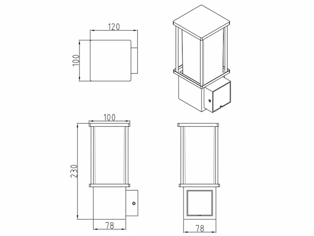 4 x keni wand lamp dimbaar zwart - afbeelding 2 van  6