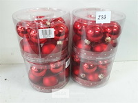4 x kerstballen glas 10 stuks rood - afbeelding 1 van  3