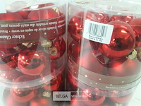4 x kerstballen glas 10 stuks rood - afbeelding 3 van  3