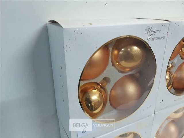4 x kerstballen glas 4 stuks goud - afbeelding 3 van  3