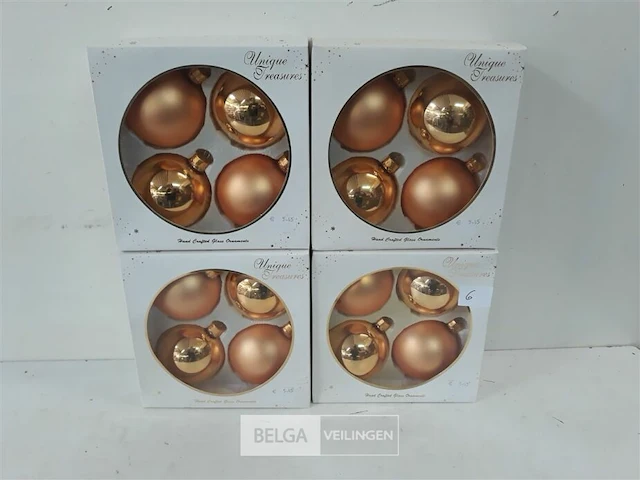 4 x kerstballen glas 4 stuks goud - afbeelding 1 van  3